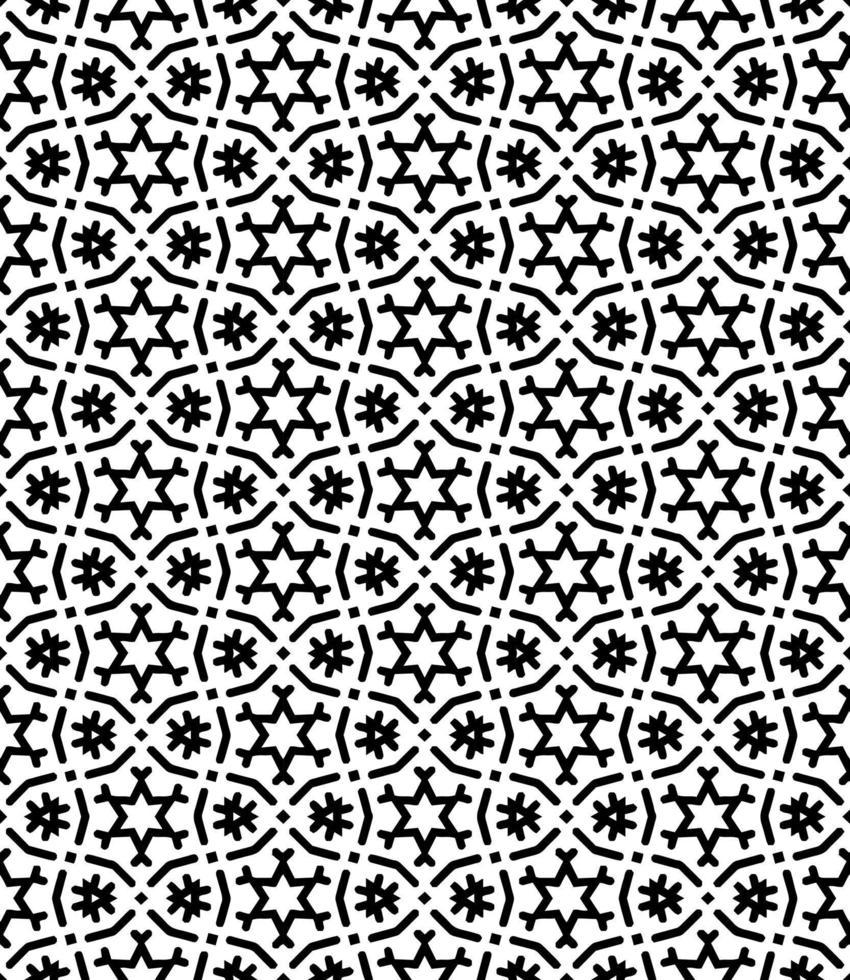 patrón abstracto sin costuras en blanco y negro. fondo y telón de fondo. diseño ornamental en escala de grises. vector