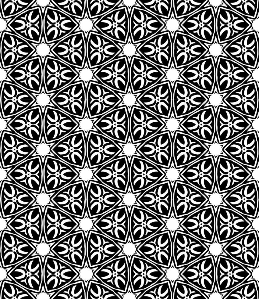 Black and white seamless abstract pattern. Background and backdrop. Grayscale ornamental design. vector