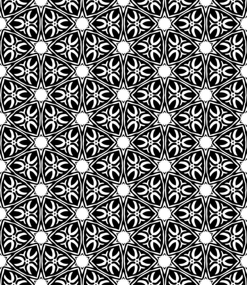 Black and white seamless abstract pattern. Background and backdrop. Grayscale ornamental design. vector