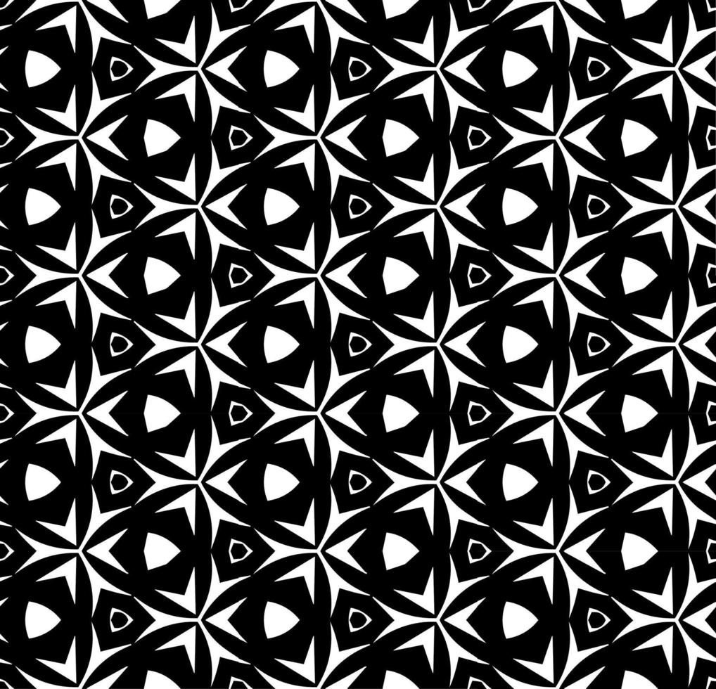 patrón abstracto sin costuras en blanco y negro. fondo y telón de fondo. diseño ornamental en escala de grises. adornos de mosaico. ilustración gráfica vectorial. vector