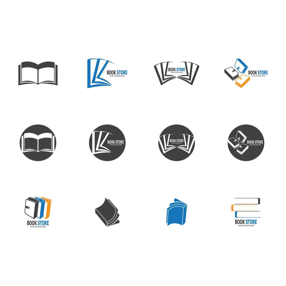 libro, icono, y, símbolo, vector, plantilla vector