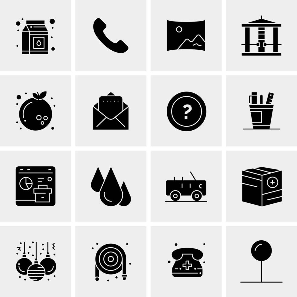 16 iconos de negocios universales vector ilustración de icono creativo para usar en proyectos relacionados con la web y dispositivos móviles