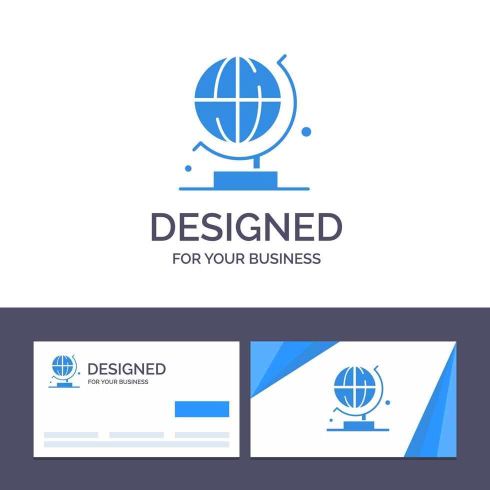 Creative Business Card and Logo template World Globe Science Vector Illustration