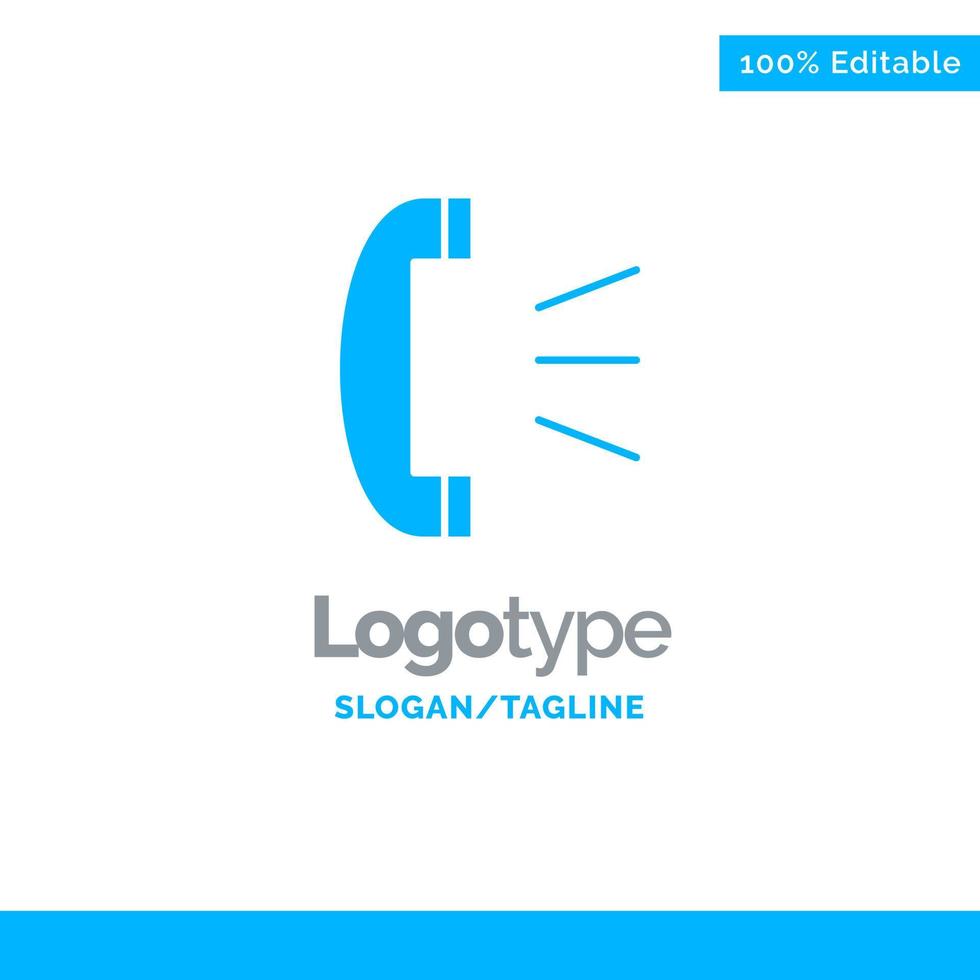 Answer Call Client Support Customer Support Blue Solid Logo Template Place for Tagline vector