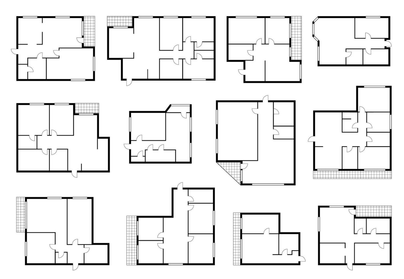 plano de apartamento, plano o esquema de la habitación de la casa vector