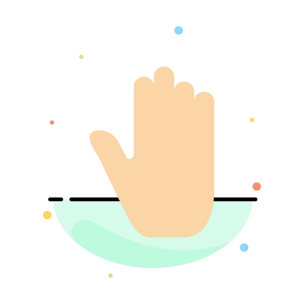 Body Language Gestures Hand Interface Abstract Flat Color Icon Template vector