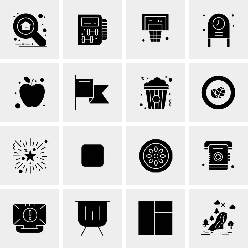 16 iconos de negocios universales vector ilustración de icono creativo para usar en proyectos relacionados con la web y dispositivos móviles