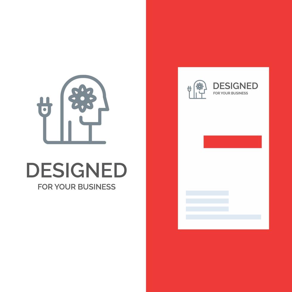 Boosting Ability Boosting Knowledge Mind Grey Logo Design and Business Card Template vector