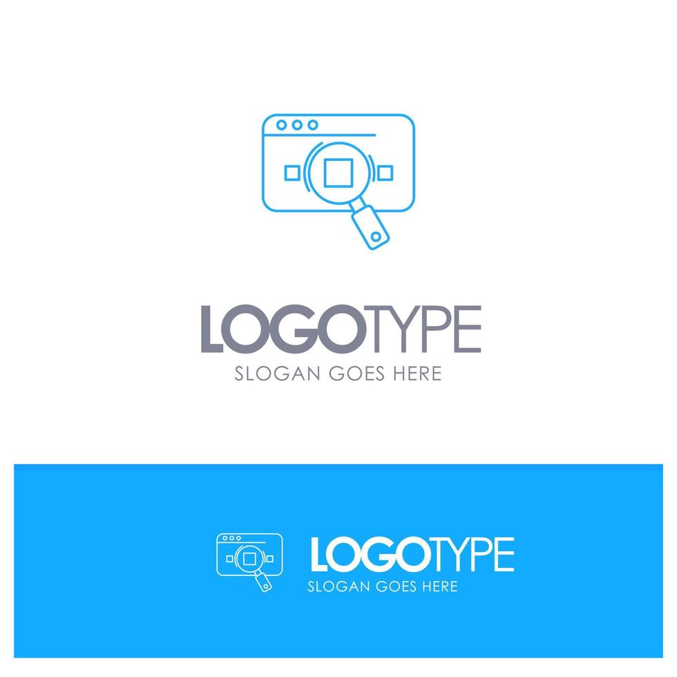 Research Analytic Analytics Data Information Search Web Blue outLine Logo with place for tagline vector