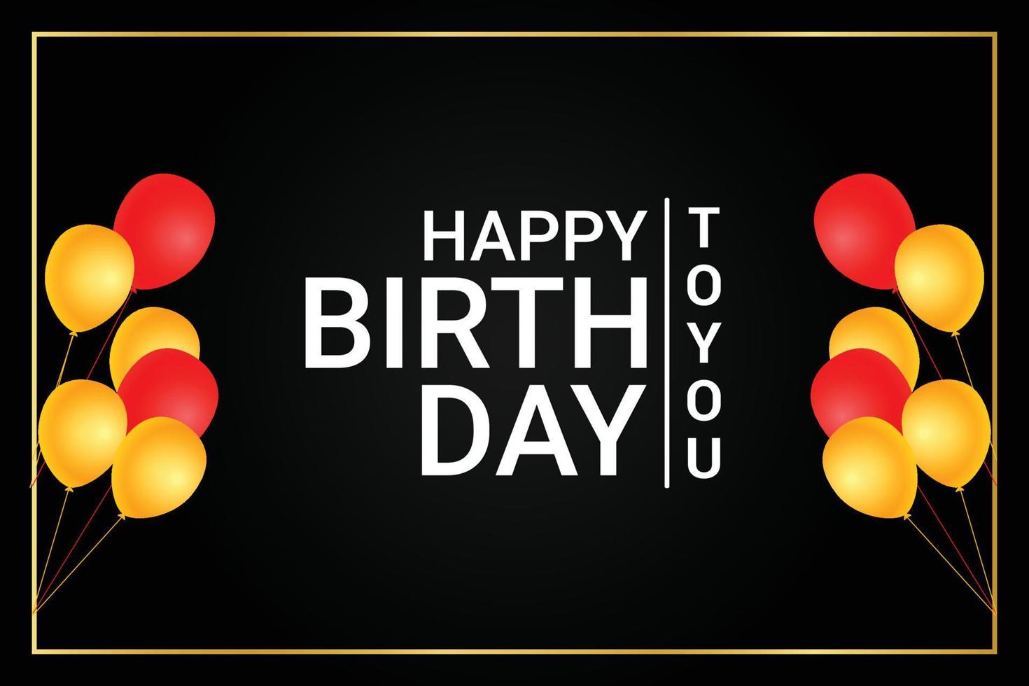 Happy Birthday Flat style background design with balloons. vector