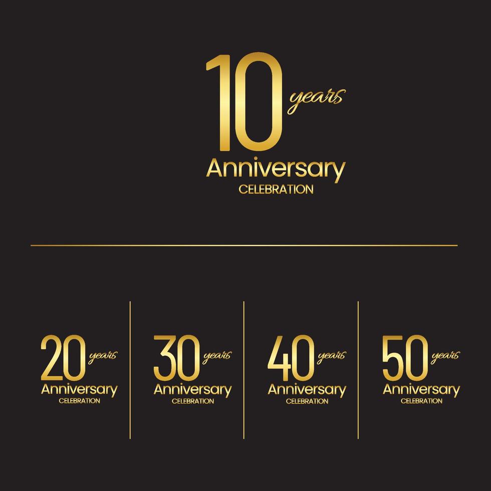 Anniversary Celebration golden number design vector