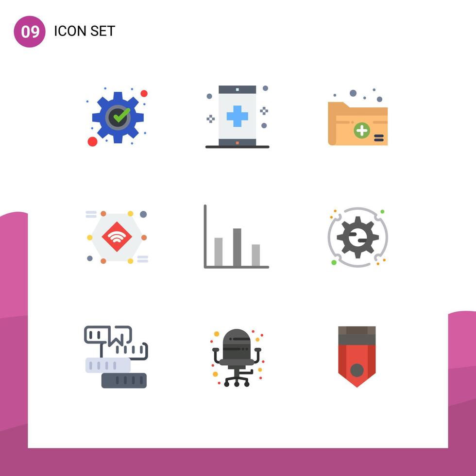 Set of 9 Modern UI Icons Symbols Signs for smart camera iot health internet of things medical Editable Vector Design Elements