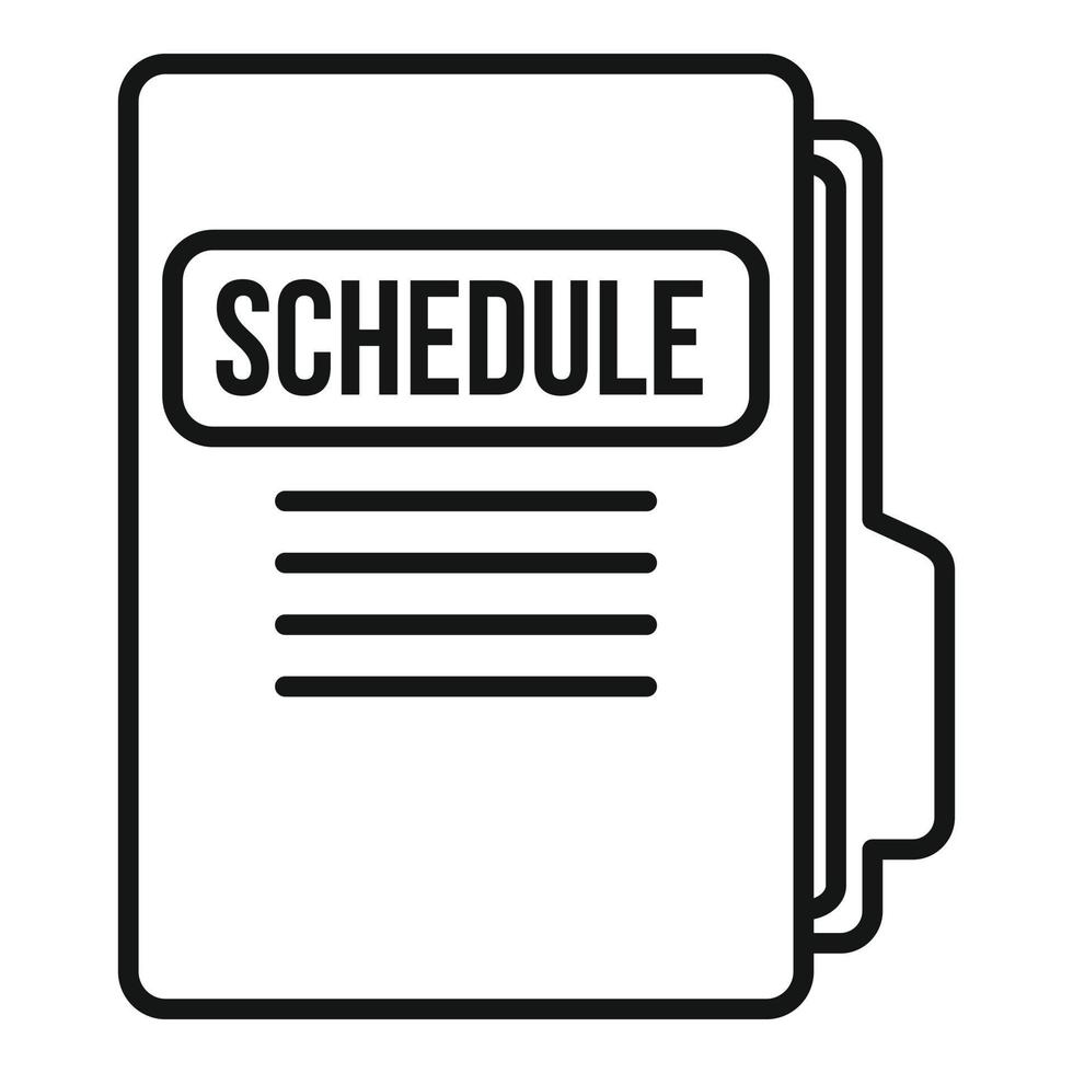 Syllabus folder schedule icon, outline style vector