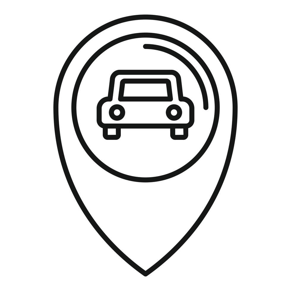 Driving school location icon, outline style vector