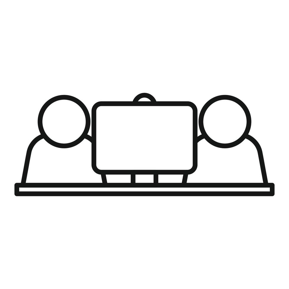 Office online meeting icon, outline style vector