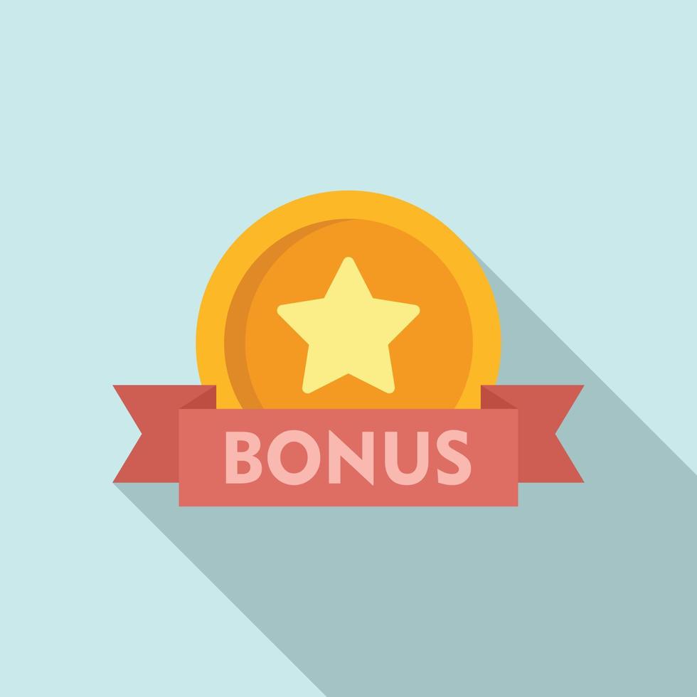 Bonus coin icon, flat style vector