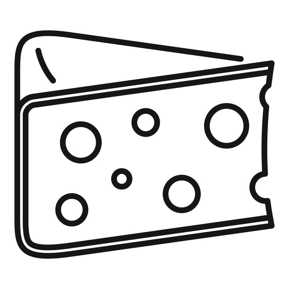 icono de tipo de queso, estilo de contorno vector