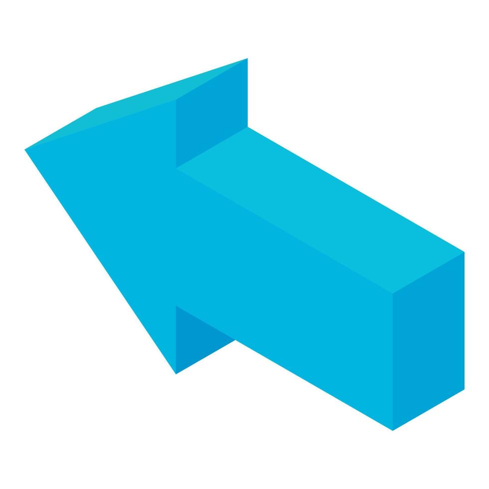 Straight blue arrow icon, cartoon style vector