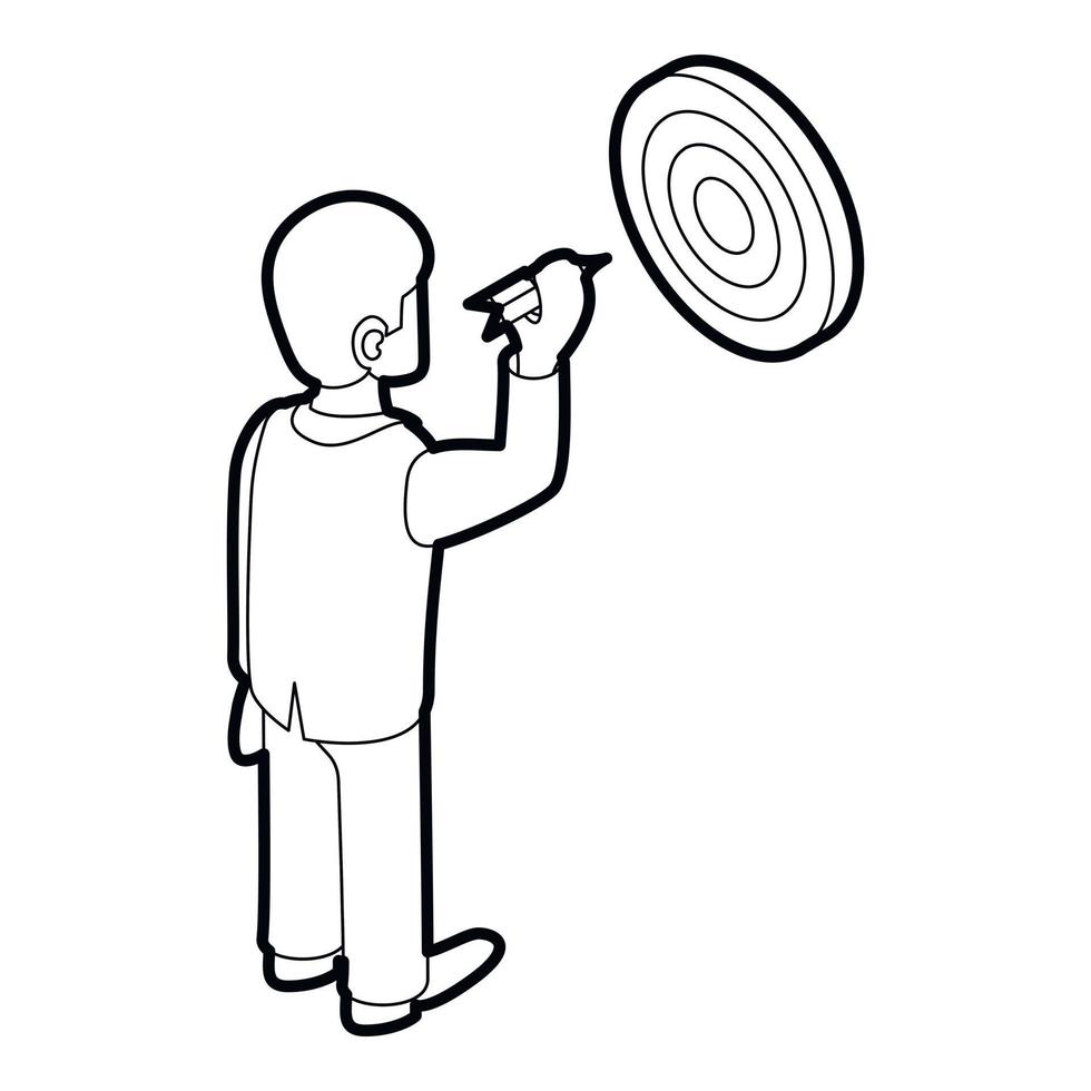 Businessman aiming at target icon, outline style vector