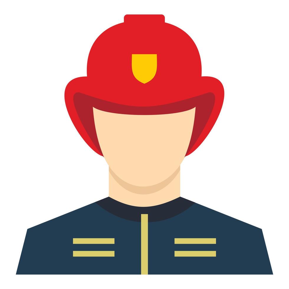 Fireman icon, flat style vector