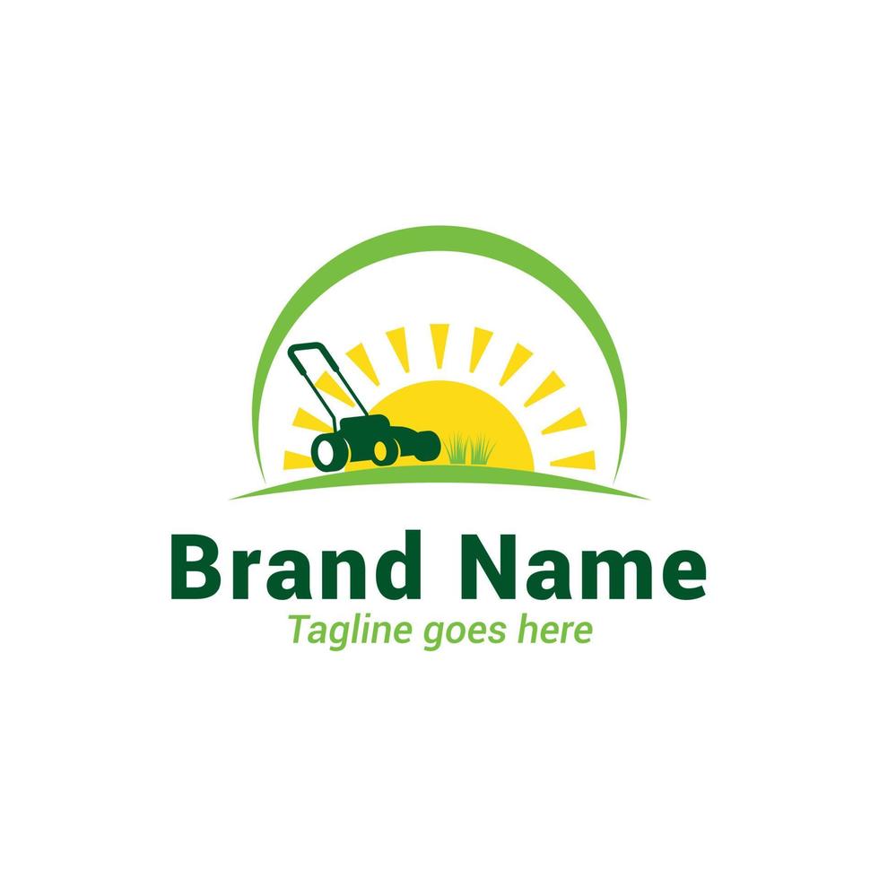 Lawn mower logo design vector