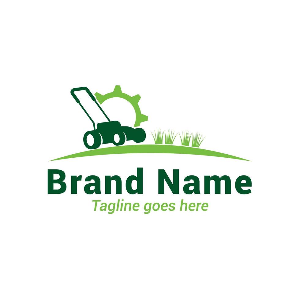 Lawn mower logo design vector