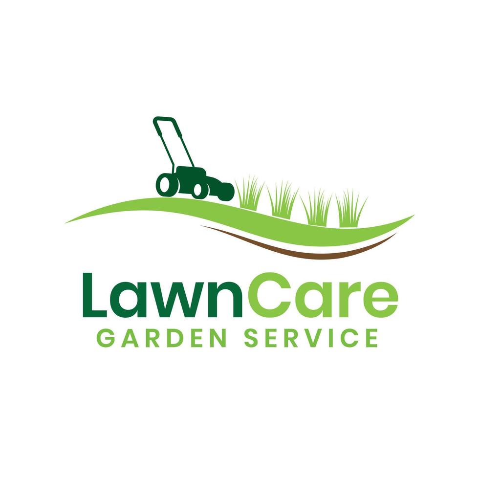 Lawn care logo design template, landscape, grass concept logo design template vector