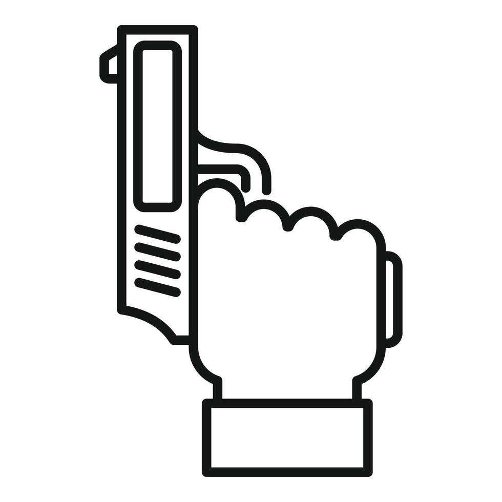 Running start gun icon, outline style vector