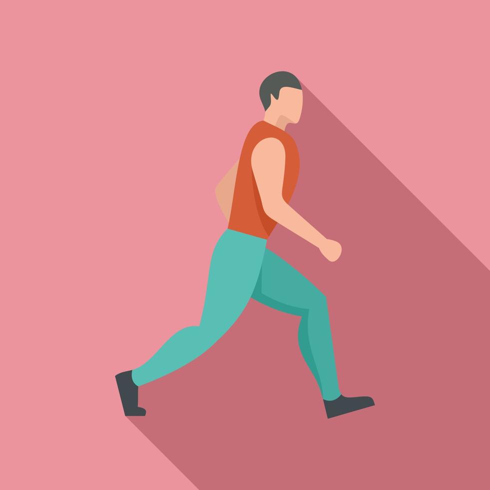 icono de hombre corriendo, tipo plano vector