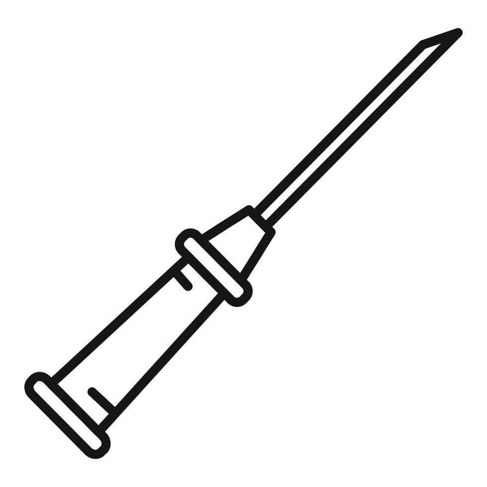Blood catheter icon, outline style vector