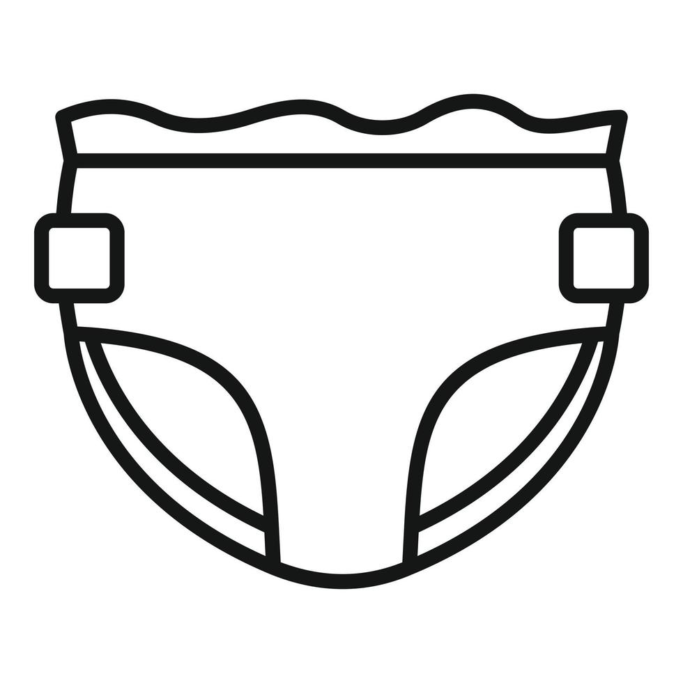 Care diaper icon, outline style vector