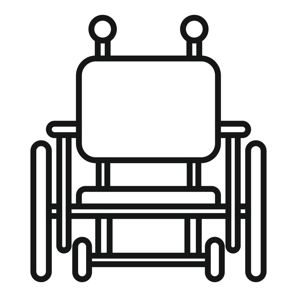 icono de silla de ruedas, estilo de esquema vector