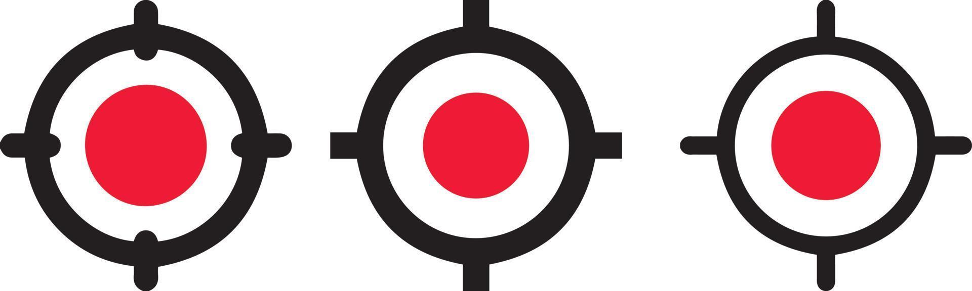 objetivo de rifle de francotirador. icono de vector de destino de enfoque. icono de objetivo objetivo. flecha de enfoque de destino