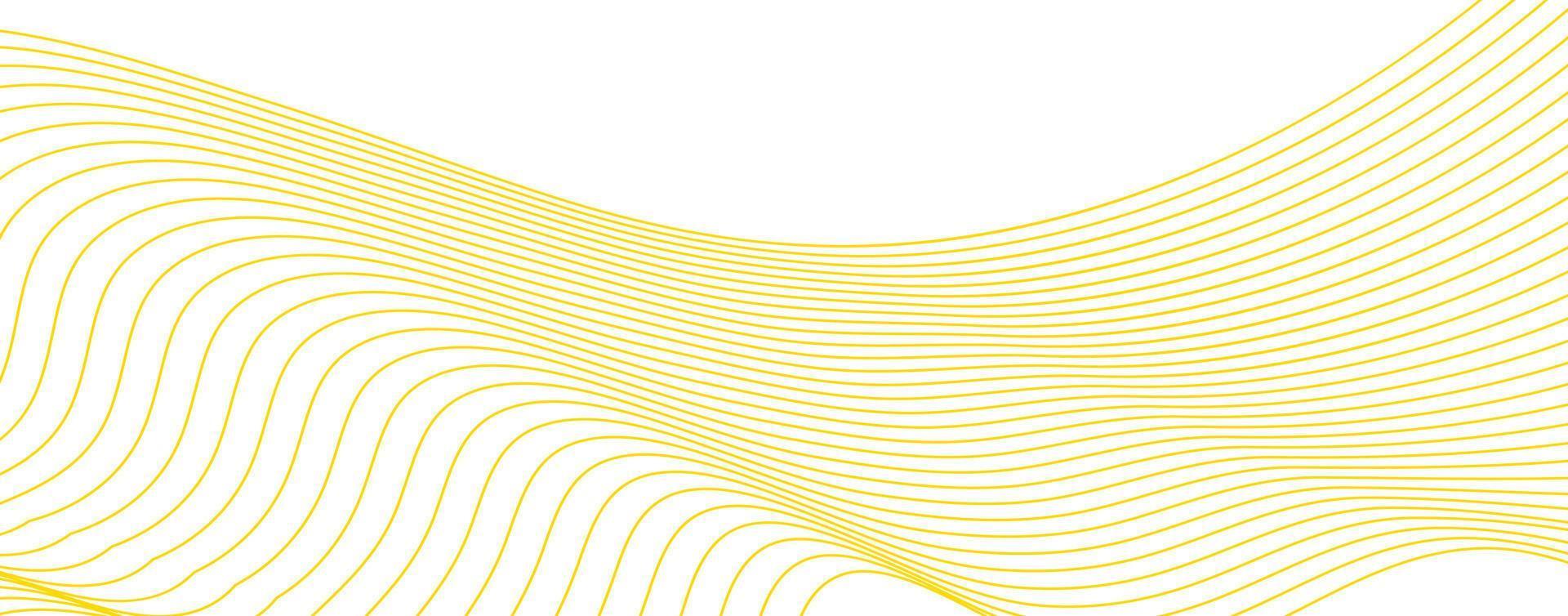 línea amarilla minimalista. diseño de patrón abstracto redondo de línea. las líneas redondas resumen el fondo tecnológico futurista. banner de arte digital vectorial vector