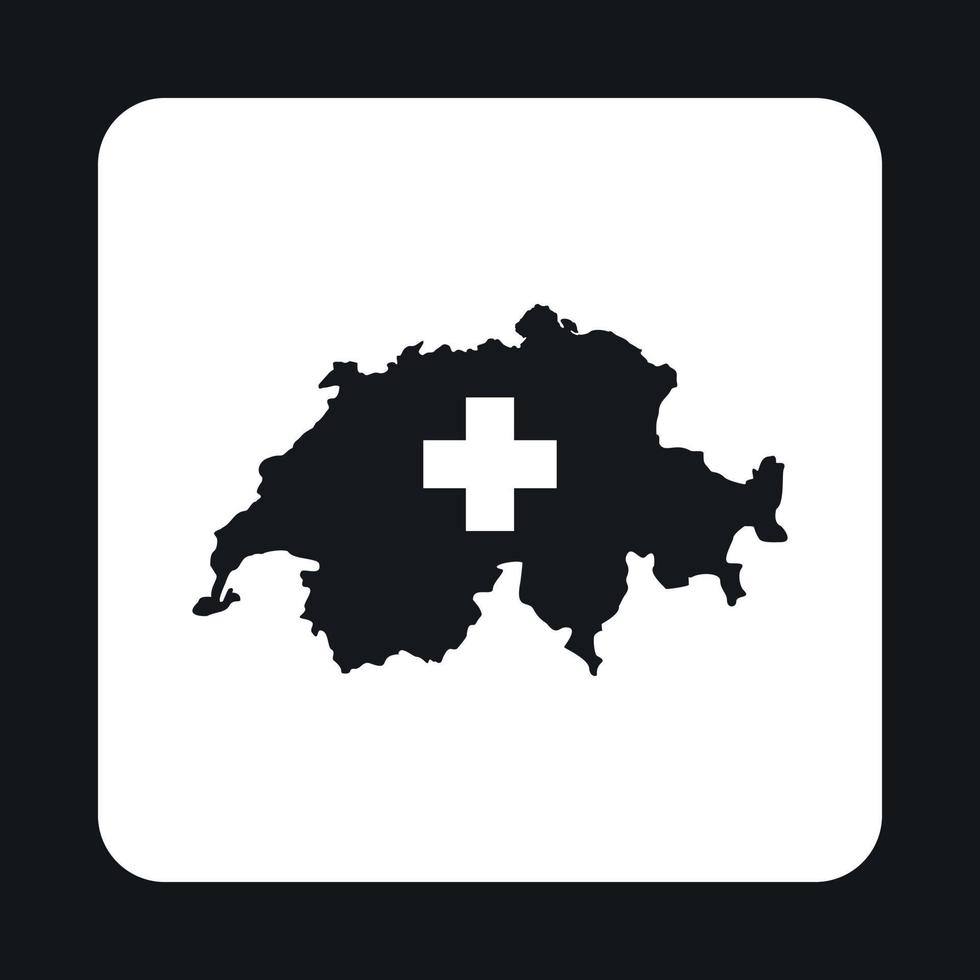 Map of Switzerland icon, simple style vector