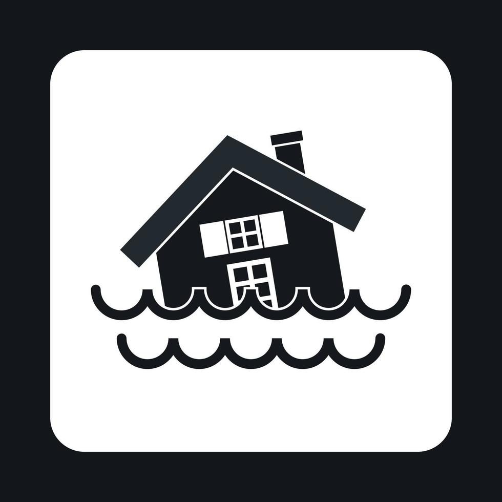 icono de inundación, estilo simple vector