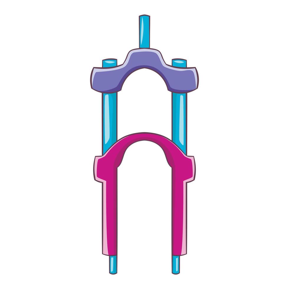 Bicycle suspension fork icon, cartoon style vector