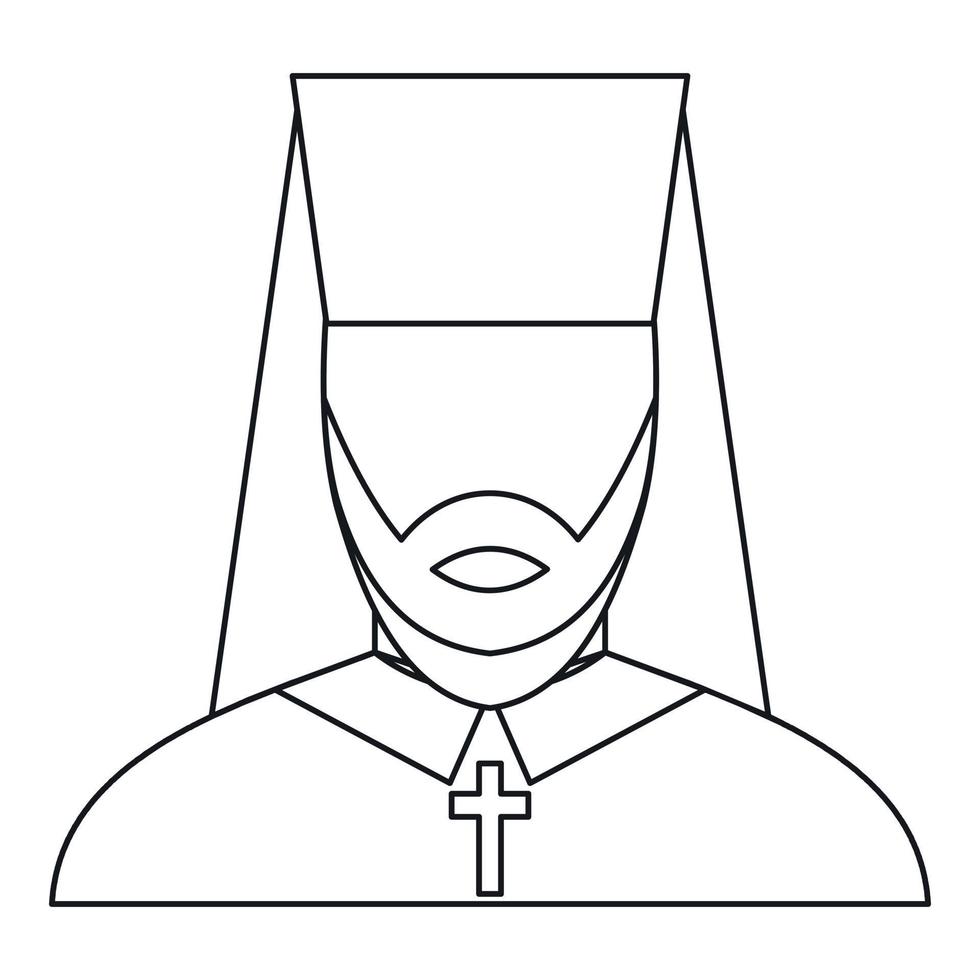 icono de sacerdote ortodoxo, estilo de contorno vector