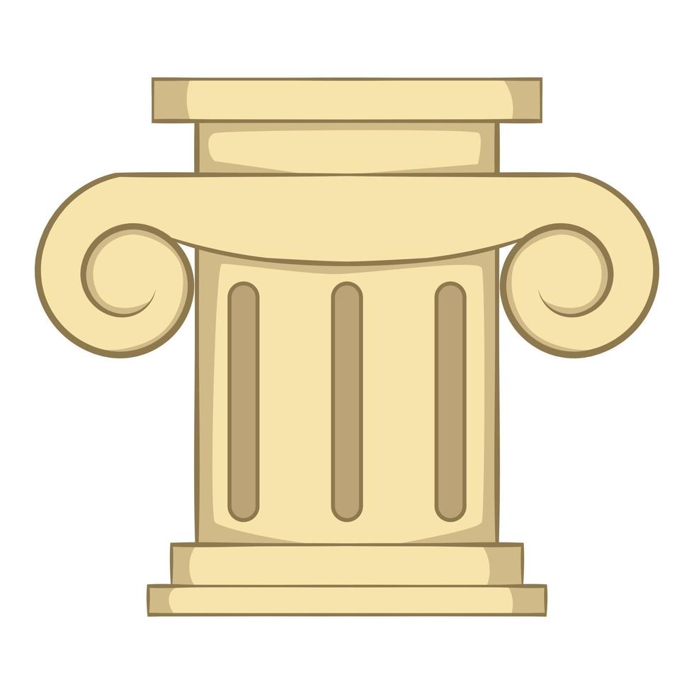 Roman column icon, cartoon style vector