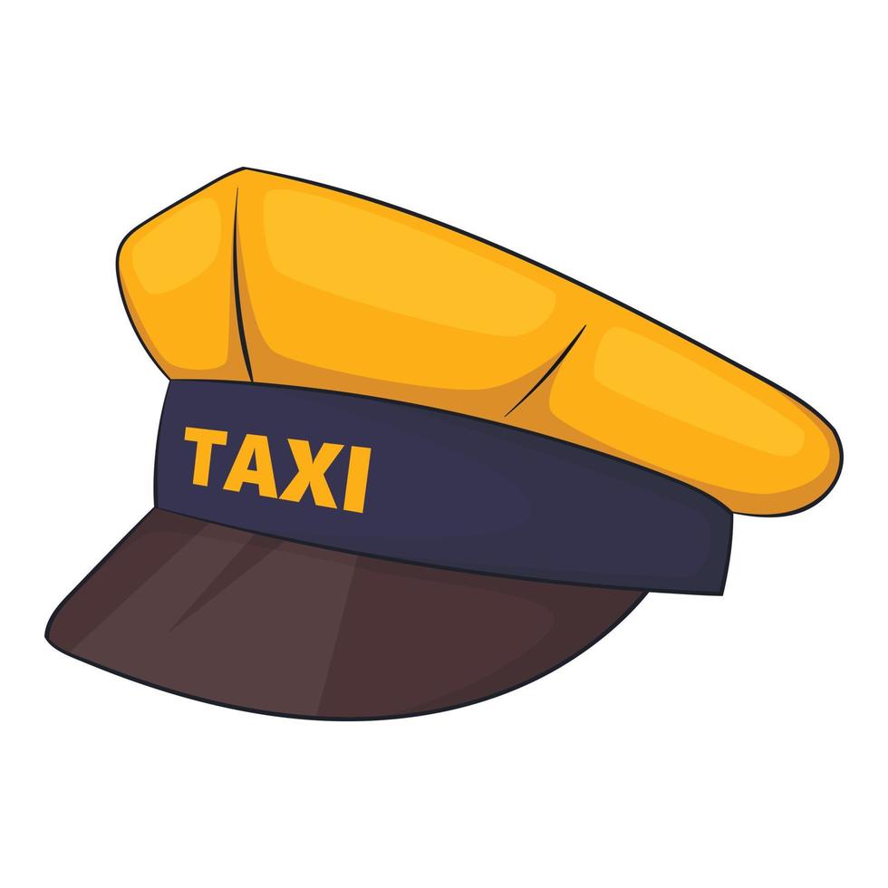 Cap taxi driver icon, cartoon style vector