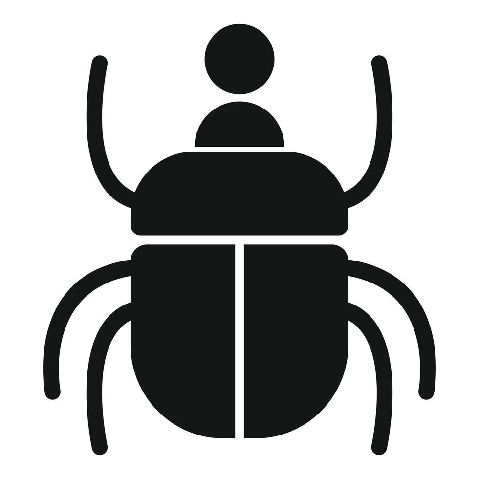 Scarab beetle bug icon, simple style vector