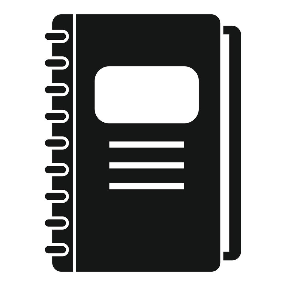 icono de cuaderno diario del plan de estudios, estilo simple vector