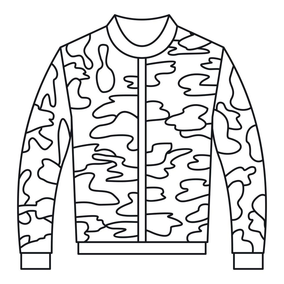 icono de chaqueta de paintball en estilo de esquema vector