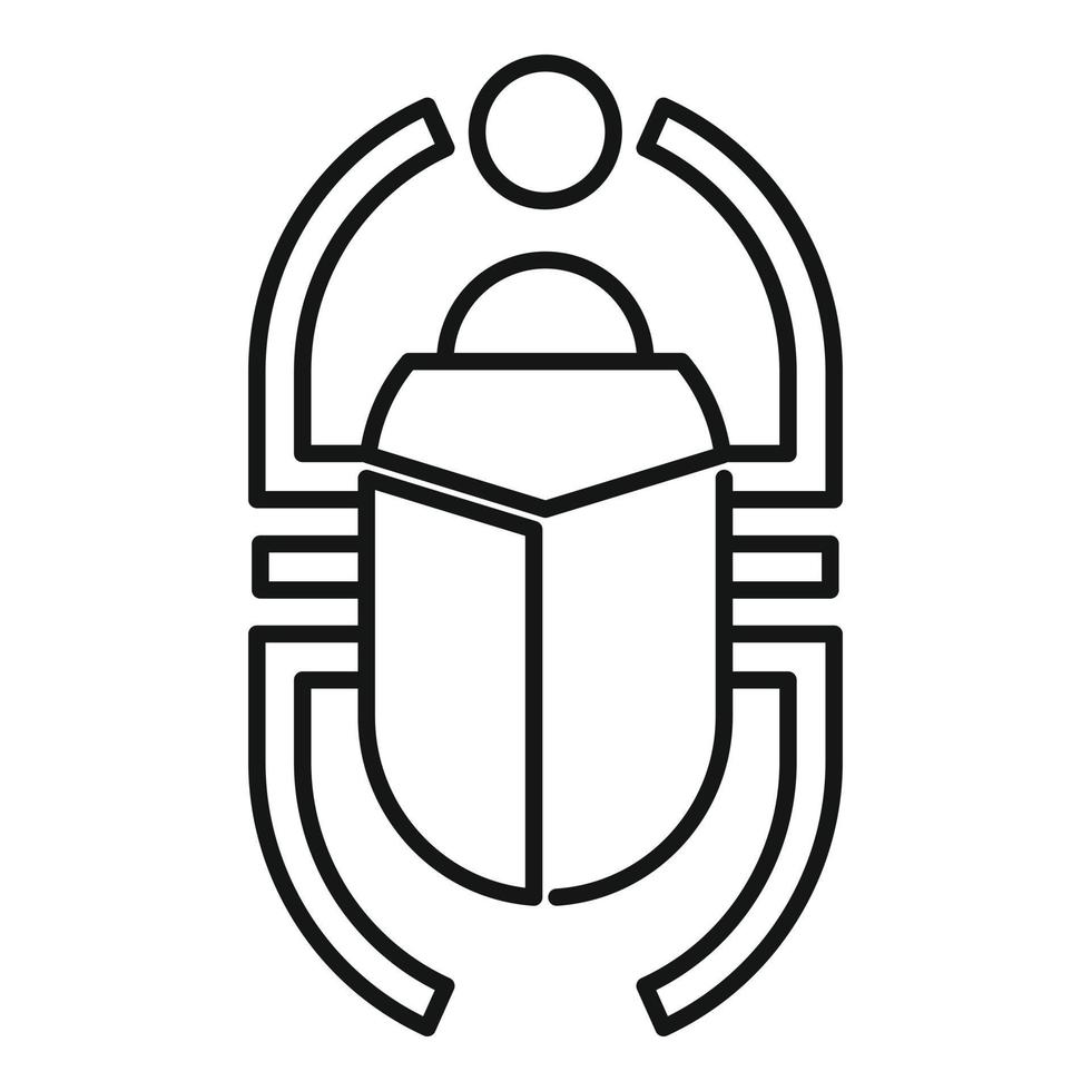 Egypt scarab beetle icon, outline style vector