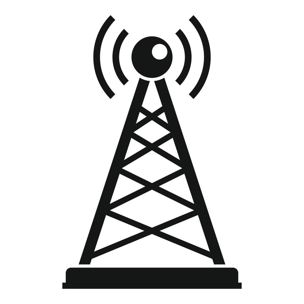 icono de torre de podcast, estilo simple vector