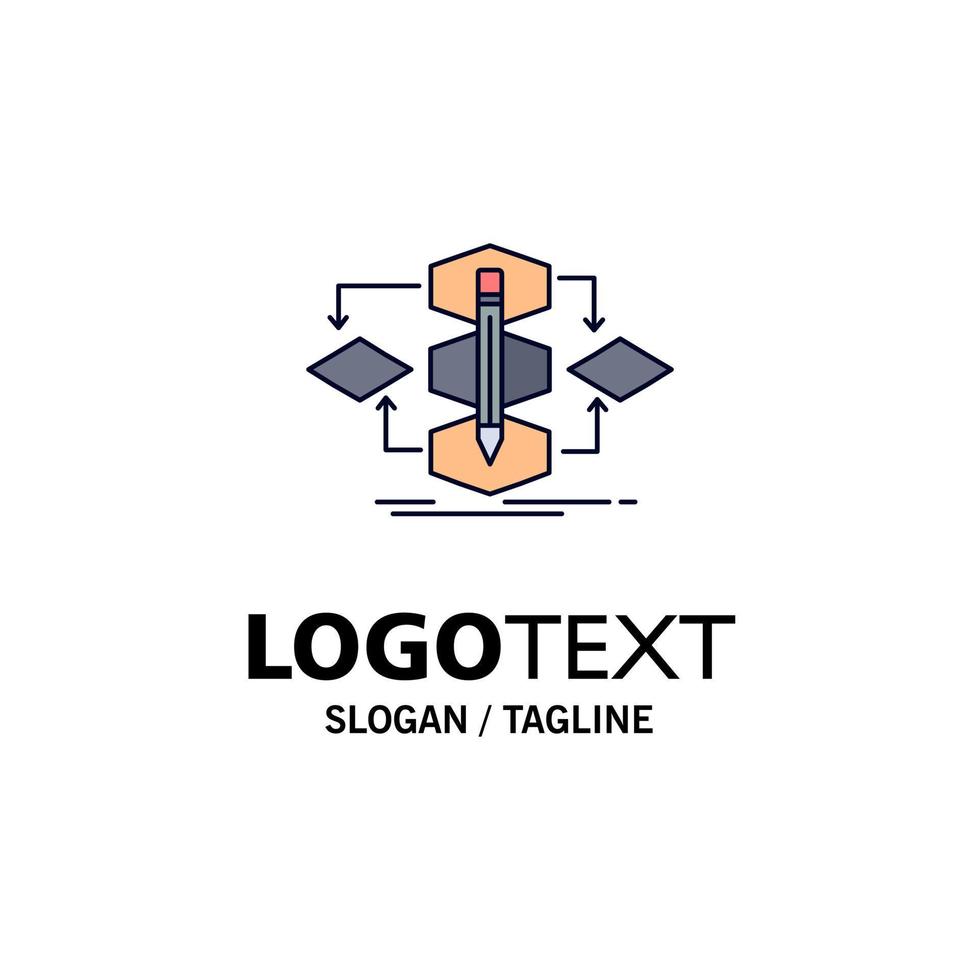 Algorithm design method model process Flat Color Icon Vector