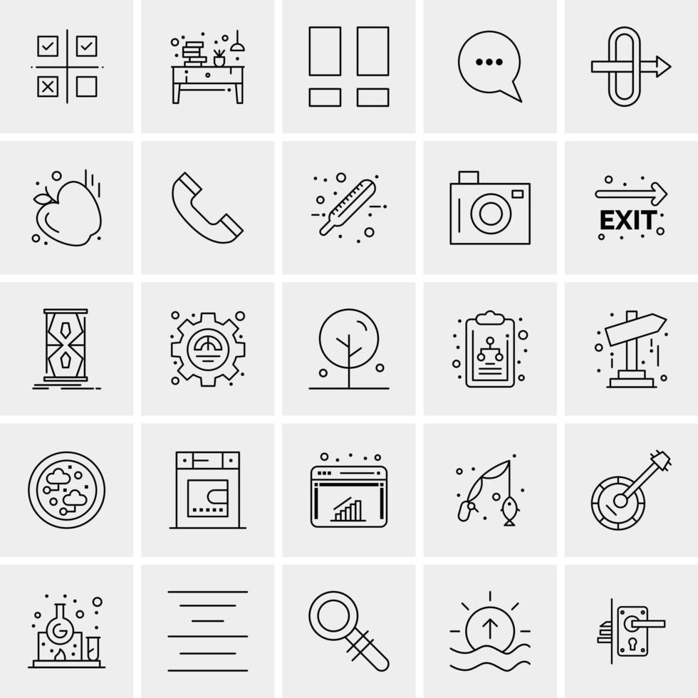 25 iconos de negocios universales vector ilustración de icono creativo para usar en proyectos relacionados con la web y dispositivos móviles