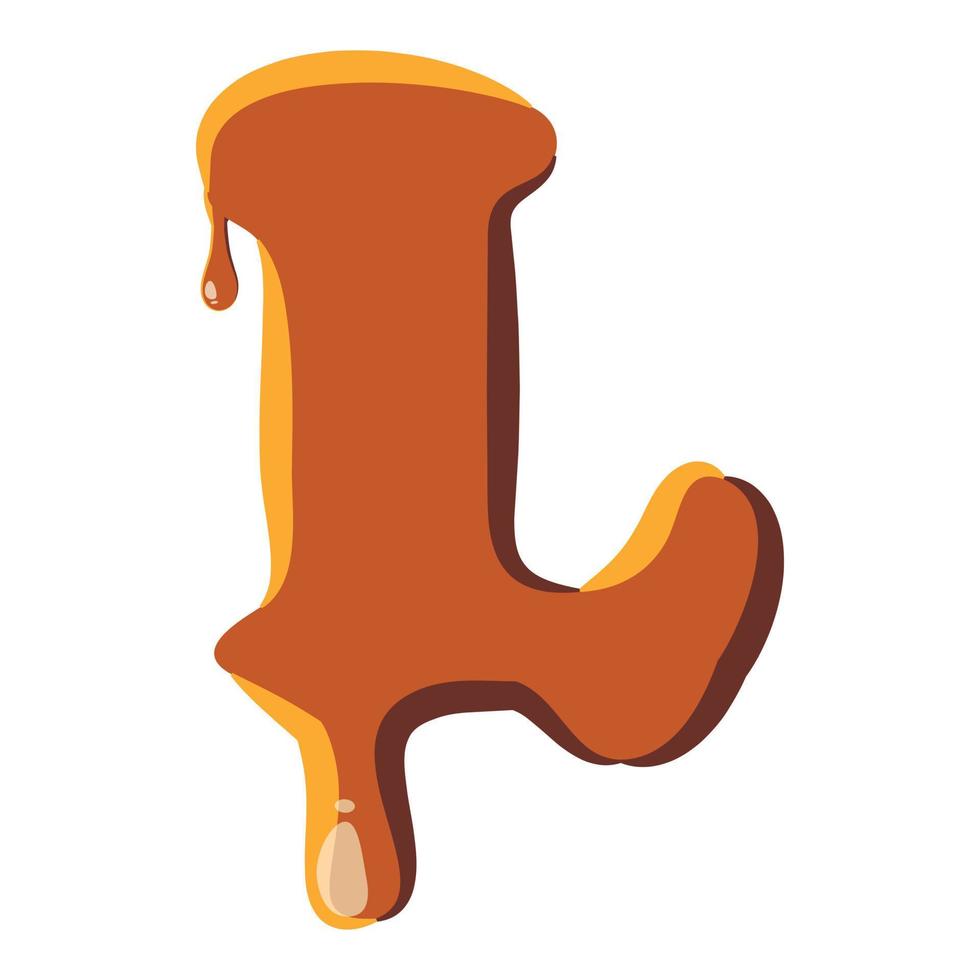 Letter L from caramel icon vector