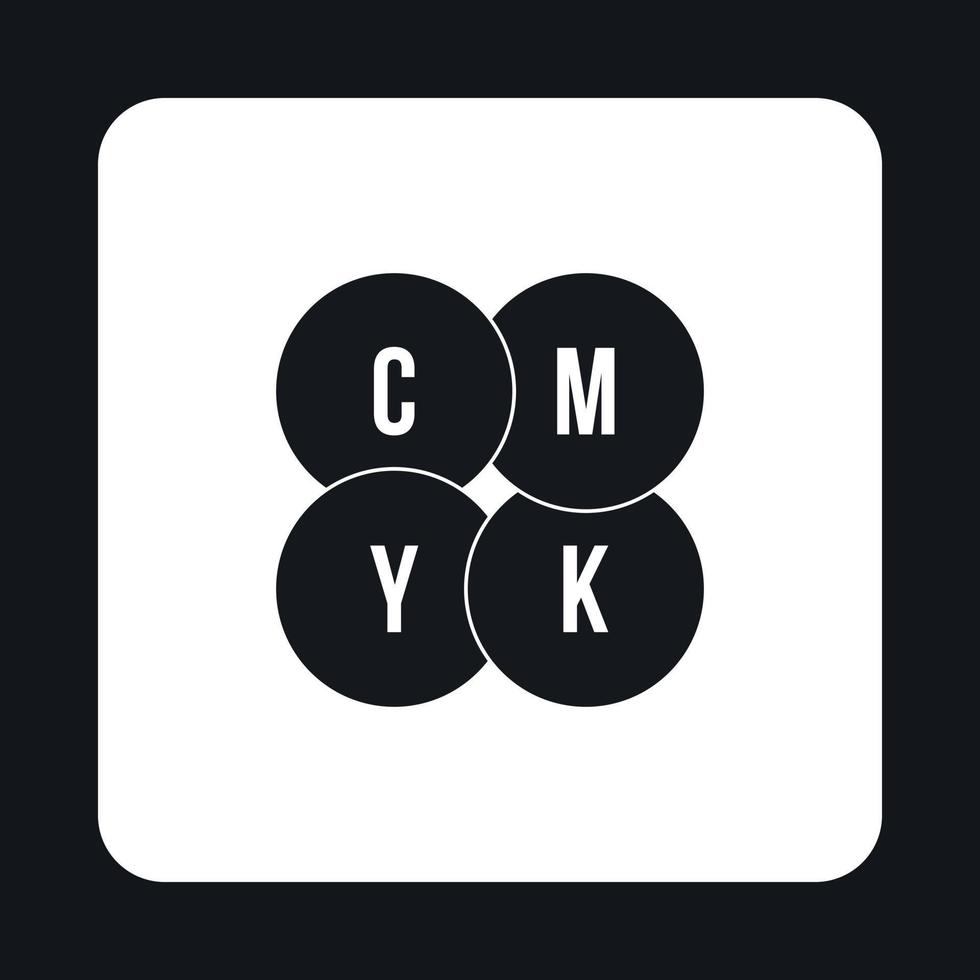 CMYK circles icon, simple style vector