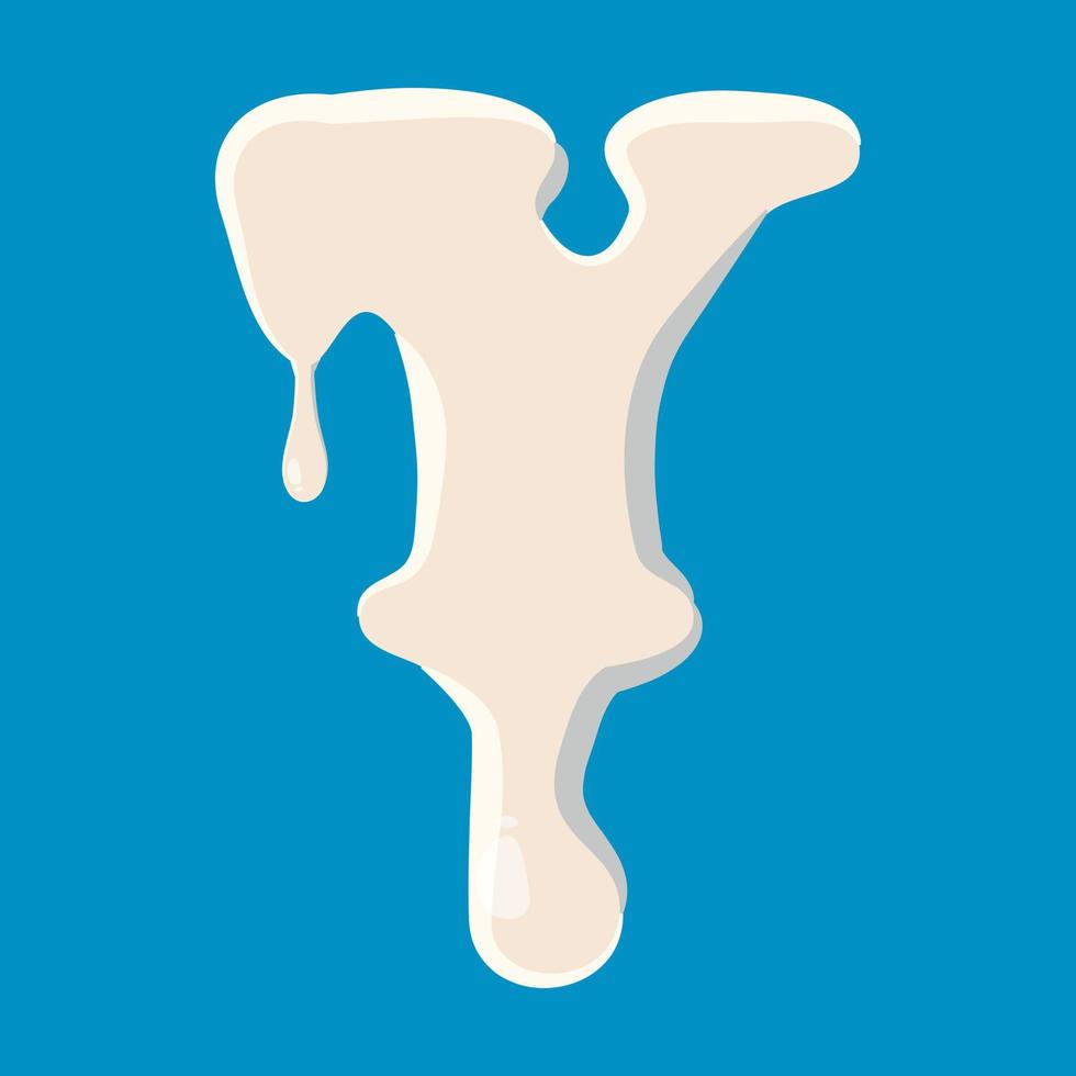 Y letter isolated on baby blue background vector